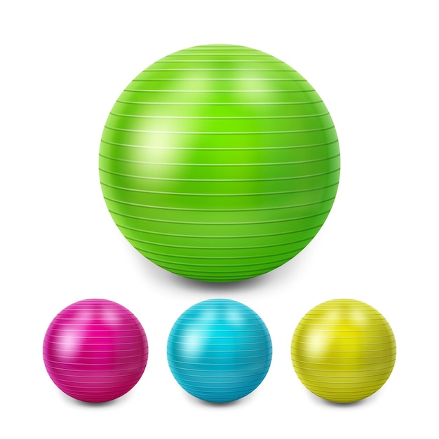 Pilates ball for training fit conjunto de ejercicios