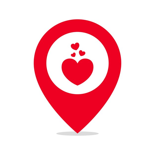 Pín de ubicación de los corazones