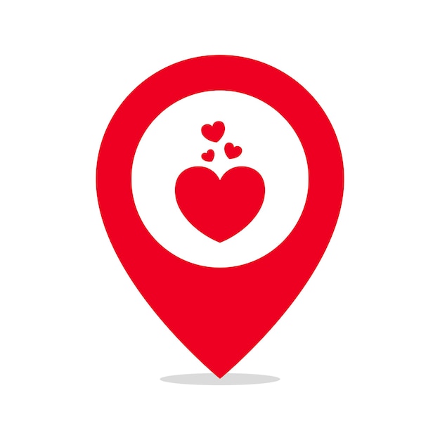 Pín de ubicación de los corazones