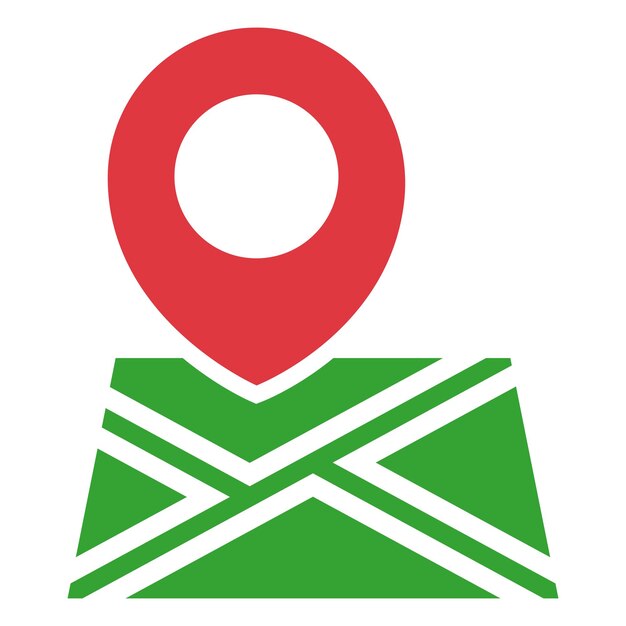 Pin de ubicación en mapa glifo