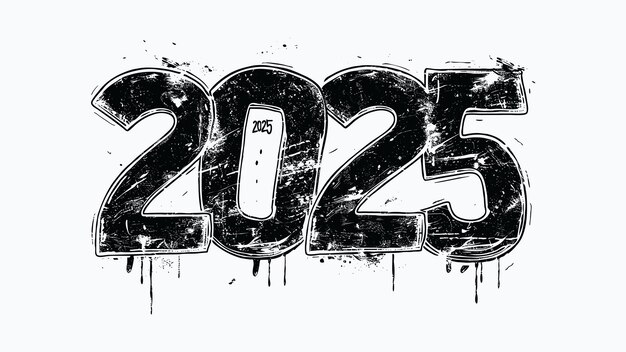 Pincel de tinta 2025 diseño de texto