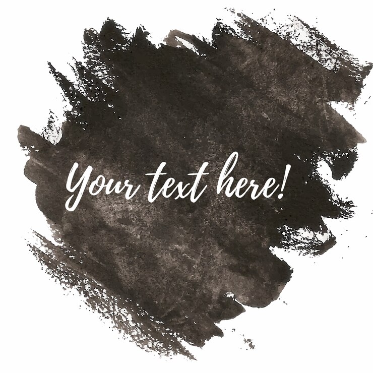 Vector gratuito pinceladas negras de acuarela con plantilla de texto