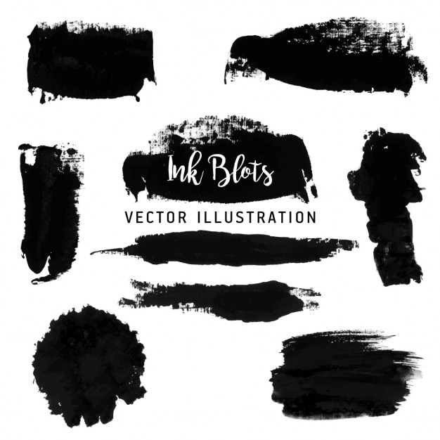 Vector gratuito pinceladas de tinta negro