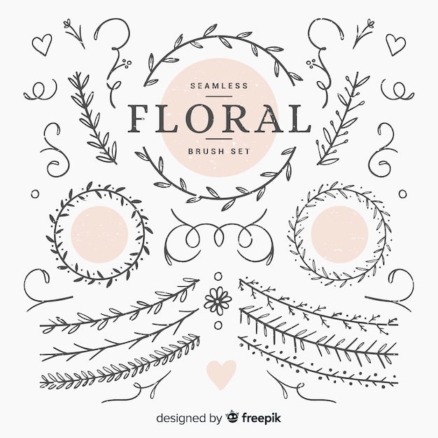 Vector gratuito pinceles florales