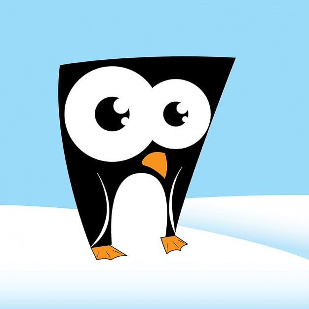 Vector gratuito un pingüino en la nieve