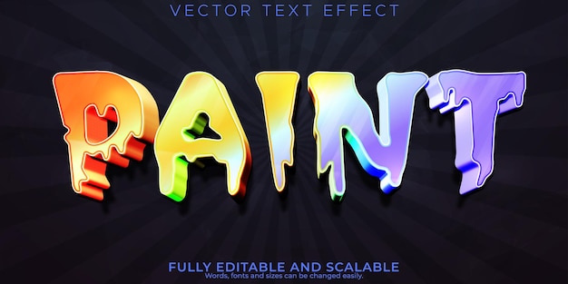 Vector gratuito pintar efecto de texto colorido arco iris editable y estilo de texto en color