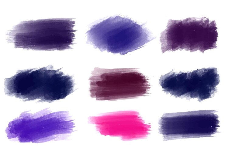 Vector gratuito pintura de tinta de colores diseño del conjunto de salpicaduras de pincel