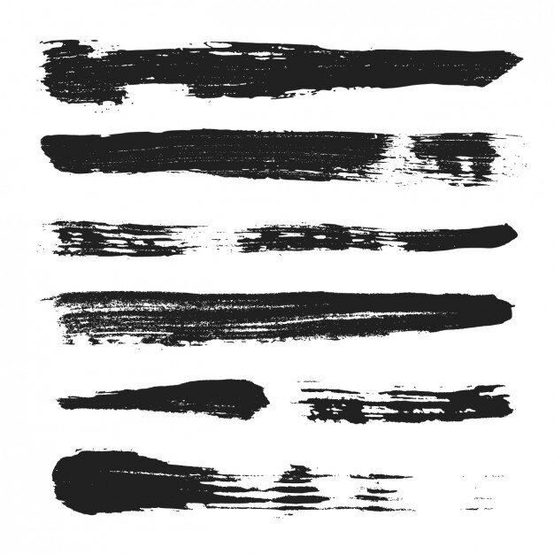 Pinturas de pincel pintadas a mano en negro