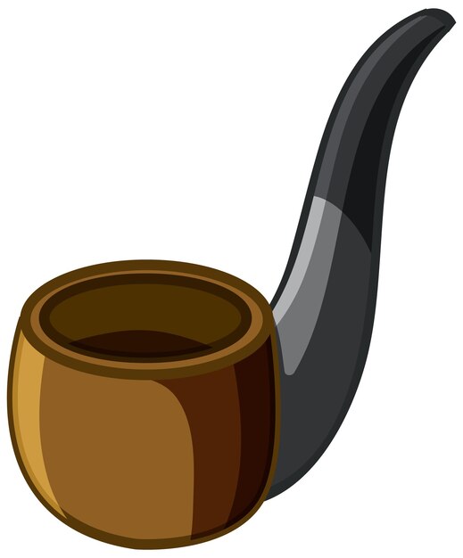 Pipa de fumar marrón sobre fondo blanco.