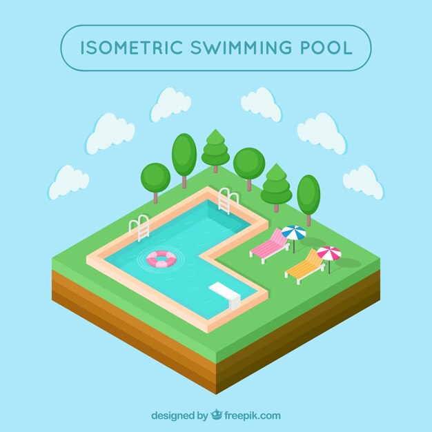 Piscina en un bonito jardín