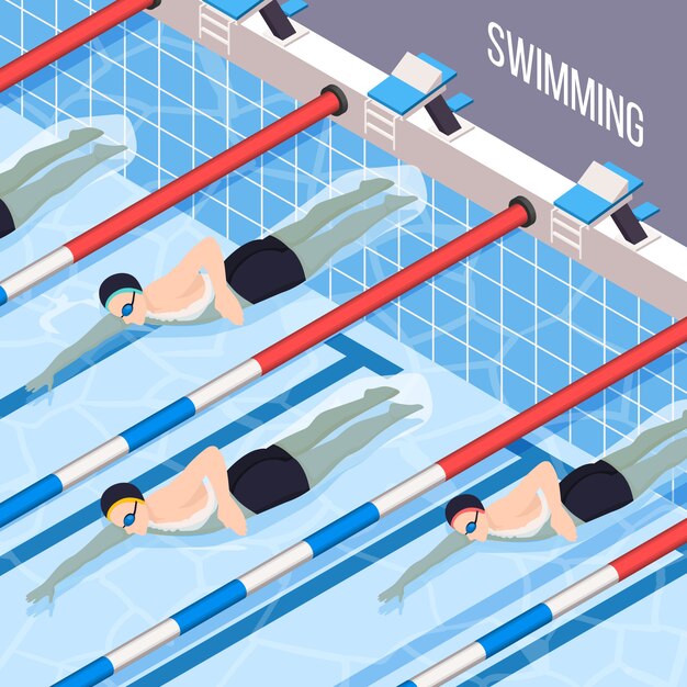 Piscina para personas interesadas en deportes ilustración vectorial