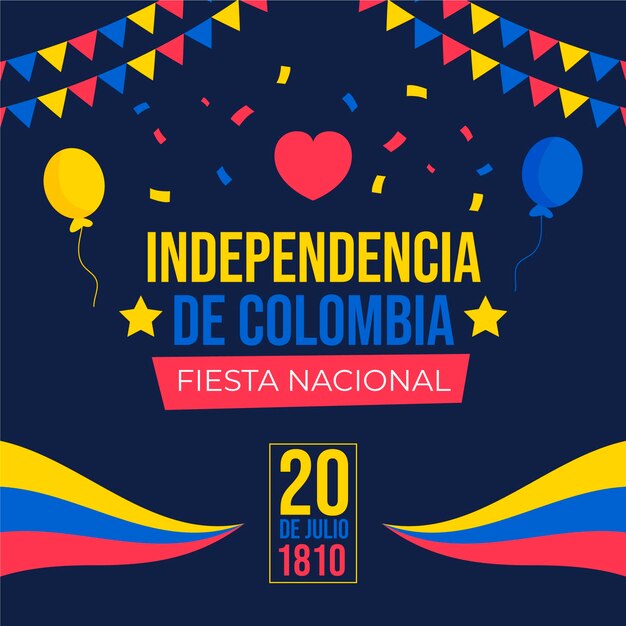 Piso 20 de julio - independencia de colombia ilustracion