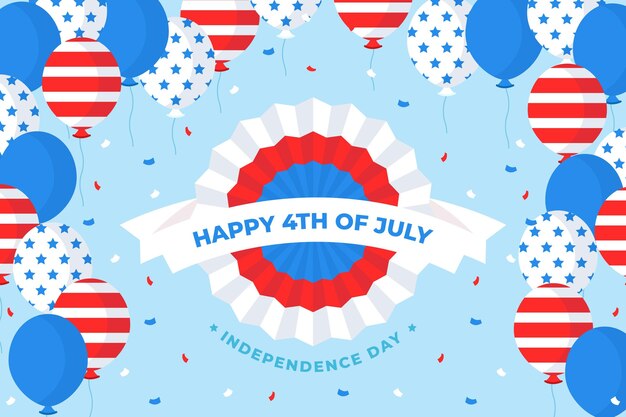 Piso 4 de julio - fondo de globos del día de la independencia