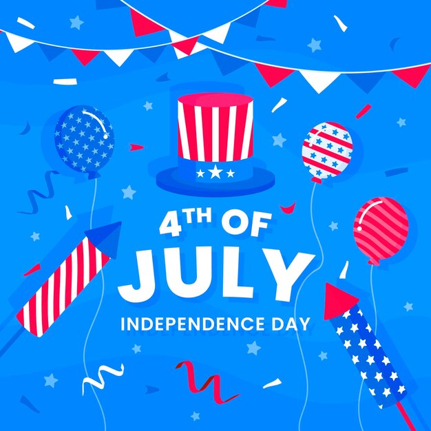 Piso 4 de julio - ilustración del día de la independencia