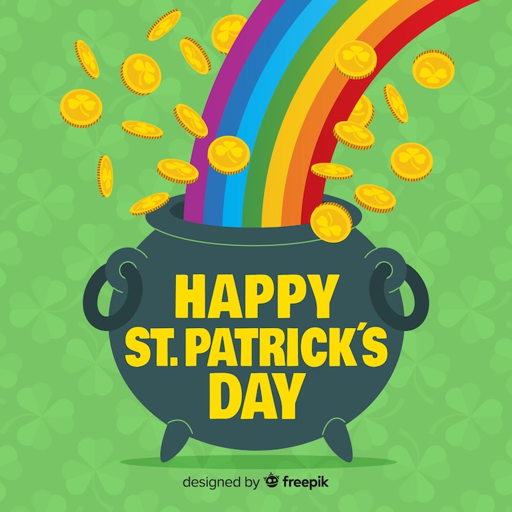 Vector gratuito piso st. fondo del día de patrick