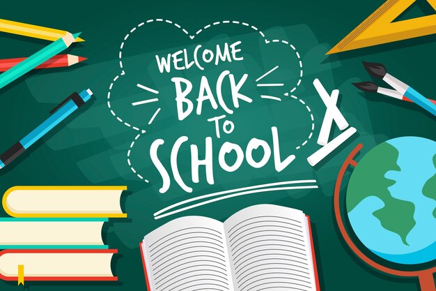 Pizarra con concepto de regreso a la escuela