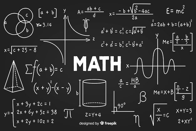 Vector gratuito pizarra de matemáticas