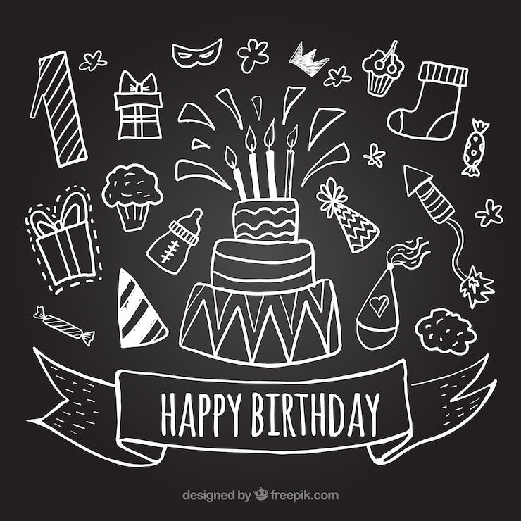 Vector gratuito pizarra de primer cumpleaños