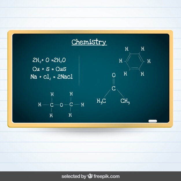 Pizarra con química