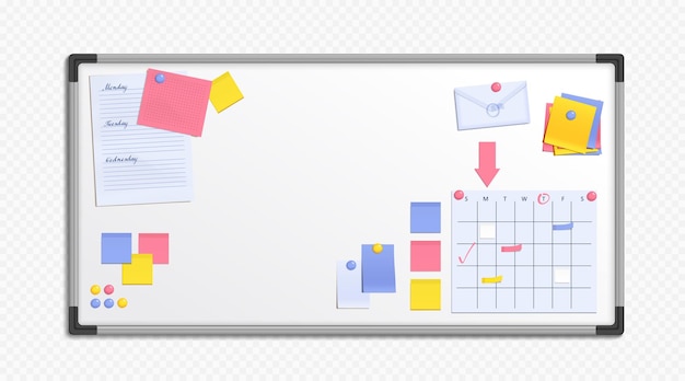 Vector gratuito pizarra realista para notas y planificador.