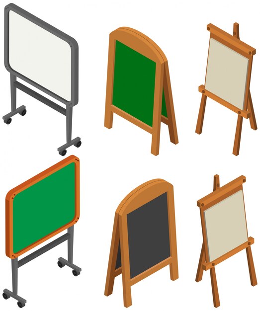 Pizarras y pizarras en diseño 3D