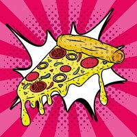 Vector gratis pizza italiana estilo pop art