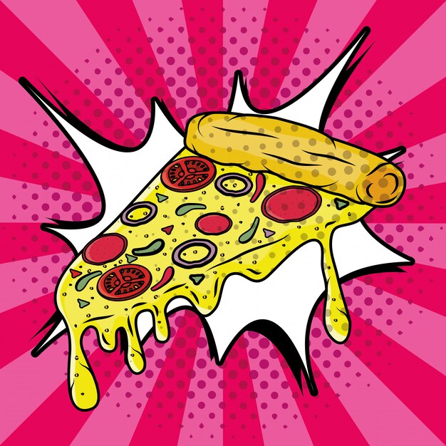 Pizza italiana estilo pop art