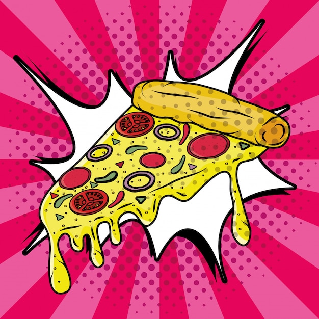 Pizza italiana estilo pop art