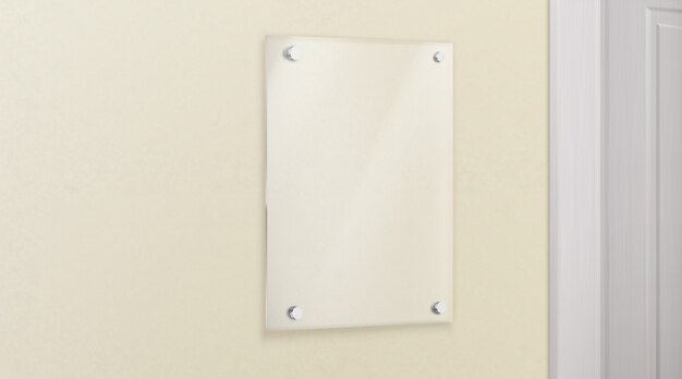 Placa de metacrilato de vidrio en vector realista de pared