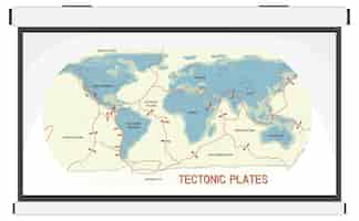 Vector gratuito placas tectónicas y accidentes geográficos