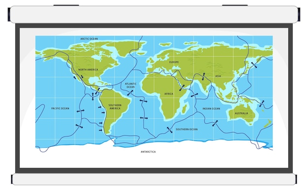 Vector gratuito placas tectónicas y accidentes geográficos