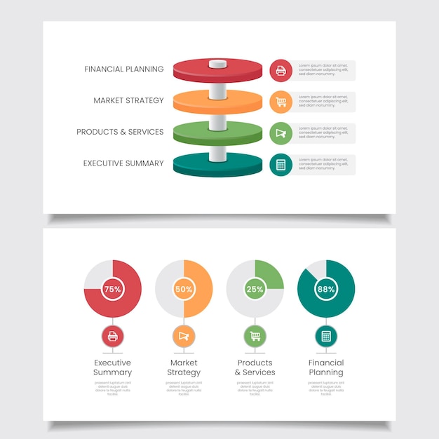 Plan de negocios de plantilla de infografía