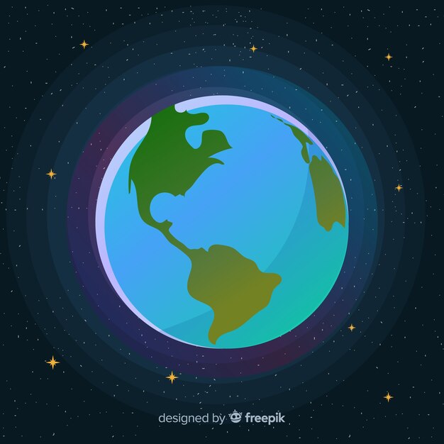 Planeta tierra adorable con diseño plano