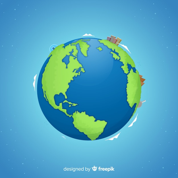 Planeta Tierra clásico con estilo de gradiente