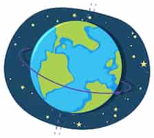 Vector gratuito planeta tierra en vector de fondo de espacio