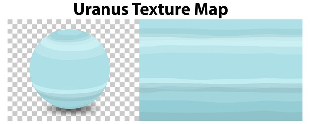 Planeta Urano en transparente con mapa de textura de Urano