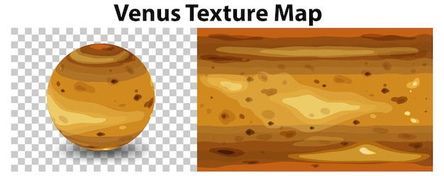 Vector gratuito planeta venus en transparente con mapa de textura de venus