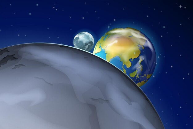 Planetas en el espacio exterior