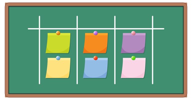 Planificación organizada con notas adhesivas de colores