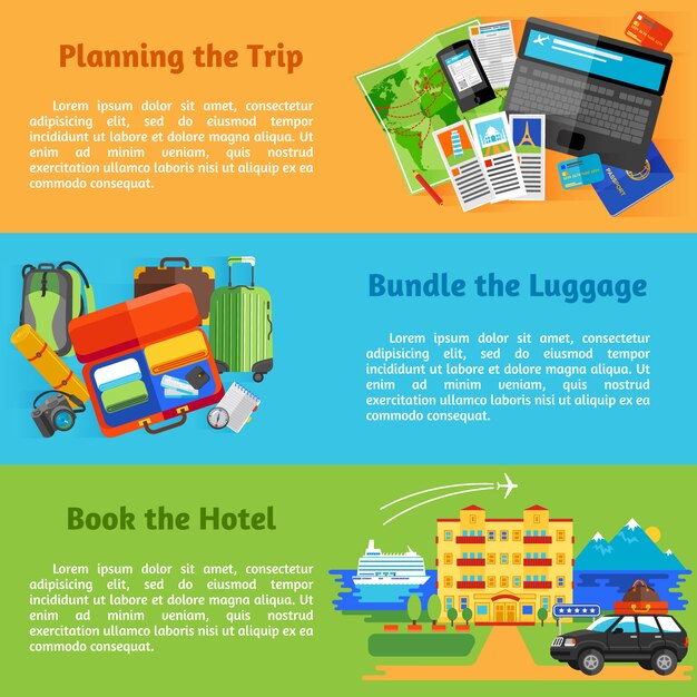 Planificación de viajes de vacaciones de verano con pictogramas de reserva de hotel