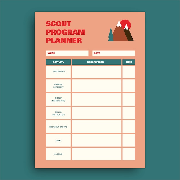 Planificador simple del programa scout