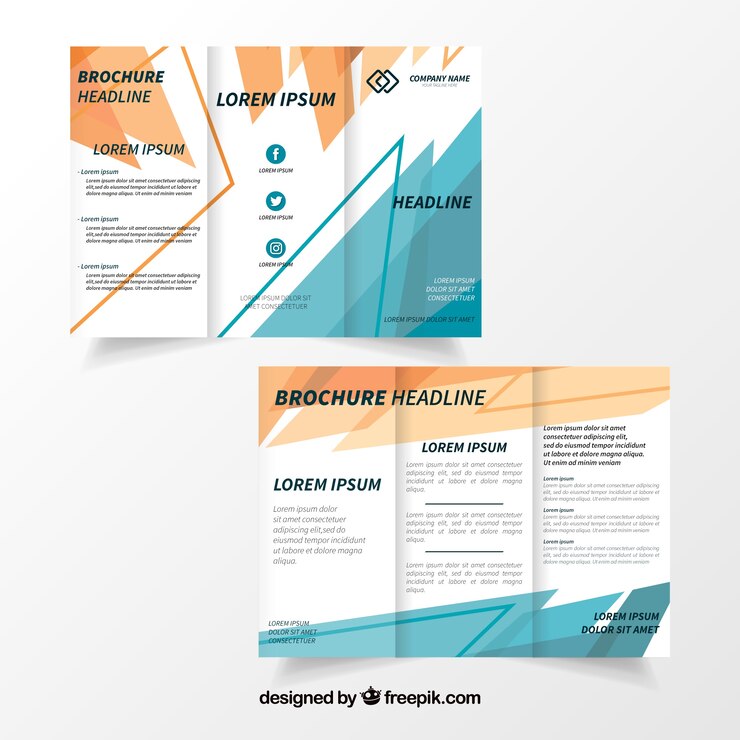 Vector gratuito planilla de flyer tríptico creativo