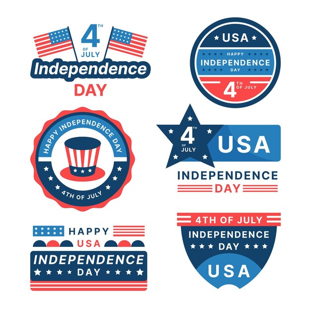 Plano 4 de julio - colección de insignias del día de la independencia