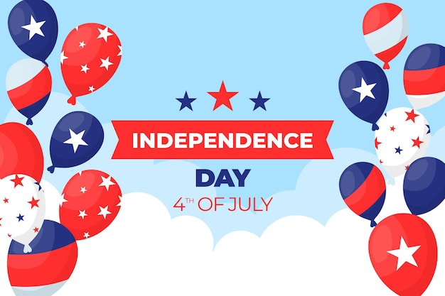 Plano 4 de julio - fondo de globos del día de la independencia