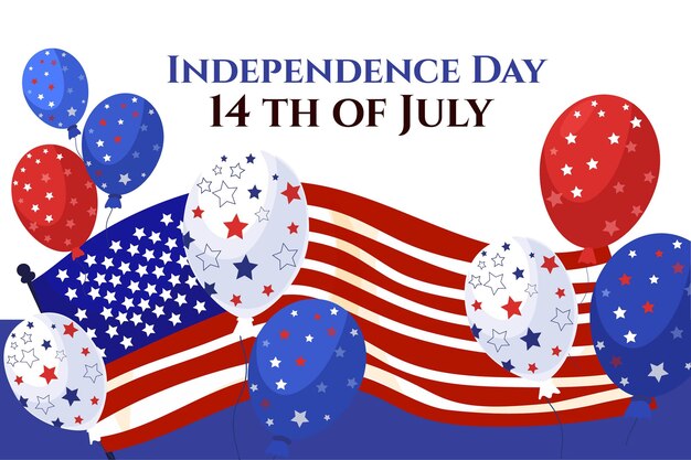 Plano 4 de julio - fondo de globos del día de la independencia