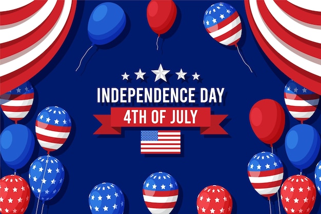 Plano 4 de julio - fondo de globos del día de la independencia