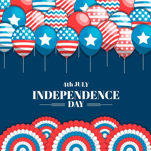 Plano 4 de julio - fondo de globos del día de la independencia