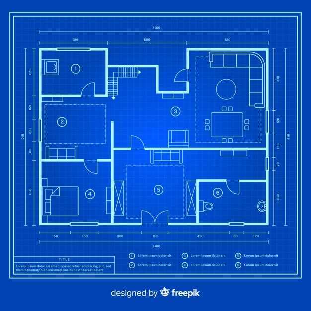 Plano de diseño moderno de una casa