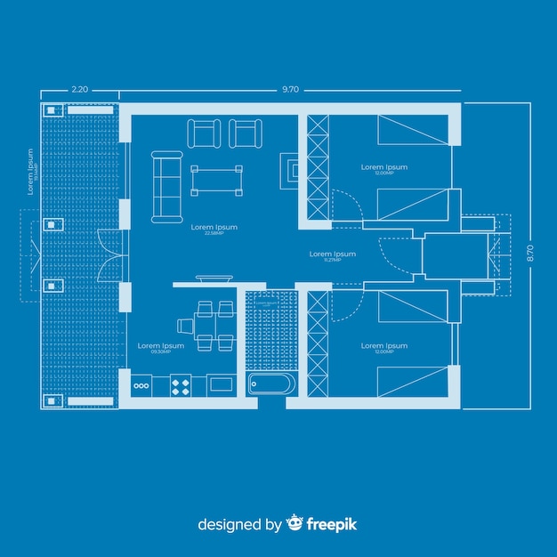 Plano de un plan moderno de la casa