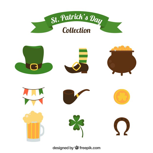 Plano st. colección de elementos del día de patrick